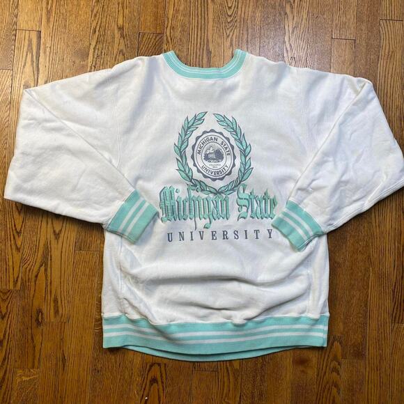 Vintage 80s Champion Reverse Weave Michigan State University Crewneck